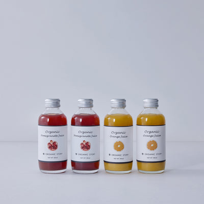 【ギフト・4本セット】ざくろ・オレンジジュース(オーガニック・ストレート果汁100%)}