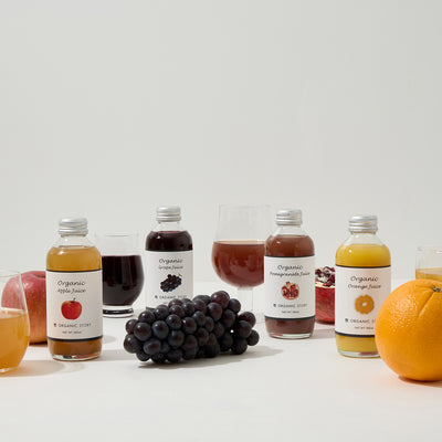 NEW！【12本セット】ざくろ・りんご・ぶどう・オレンジジュ―ス(オーガニック・ストレート果汁100%)}